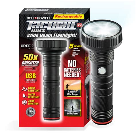 BellHowell Taclight Max Ultra High-Powered Handheld Flashlight 1,000 Lumens-7,000K Cree LED 5 Modes Rechargeable WaterShatter Resistant Compact Outdoor Camping Flash Light As Seen On TV Set of 2 Amazon. . Taclight max reviews